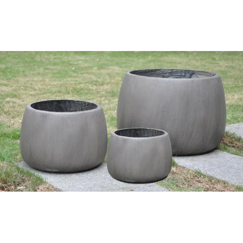 Puķu pods Domoletti LT14305-3S, keramika-māls, pelēka krās.