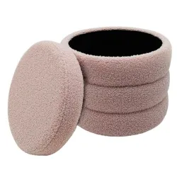 Pufs Domoletti Round, rozā krās., 37 cm x 37 cm x 40 cm