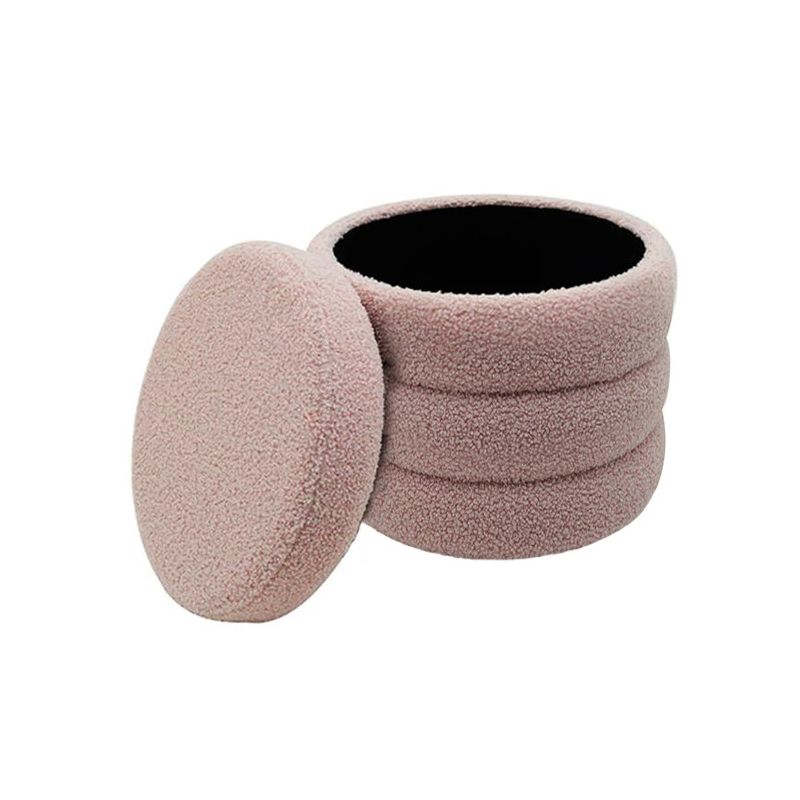 Apaļš rozā pufs hs522-1 37x37x40cm