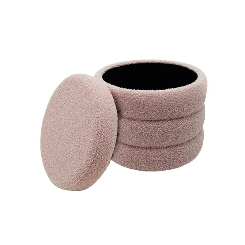 Pufs Domoletti Round, rozā krās., 37 cm x 37 cm x 40 cm