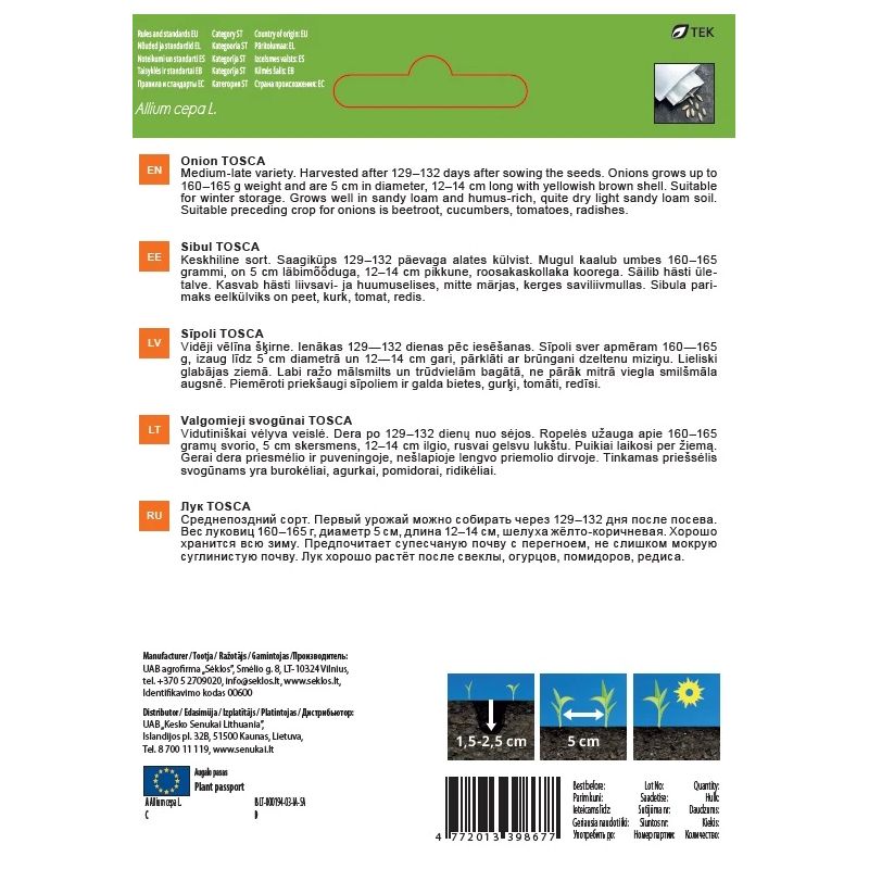 Sēklas dārzeņu sīpoli tosca 0.5g