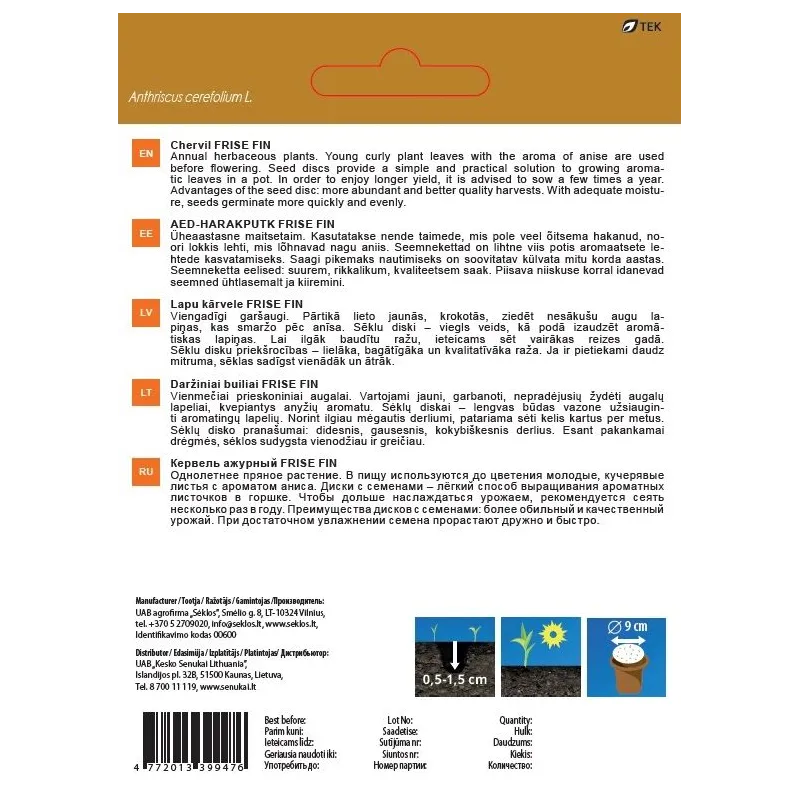 Sēklas Garden Center dīgšanas suņburkšķis FRISE FIN D8, 5 g