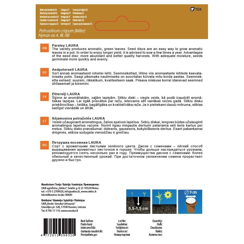 Sēklas garšv. pētersīļi laura d8 5g