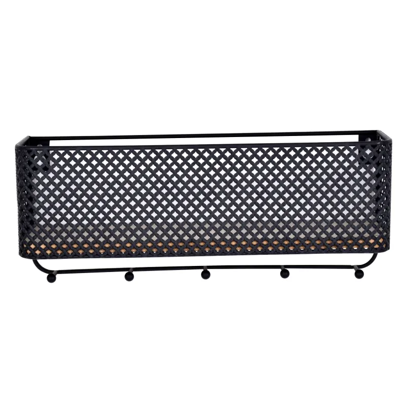 Sienas plaukts Domoletti Rolant, melna, 30 cm x 12 cm x 9 cm