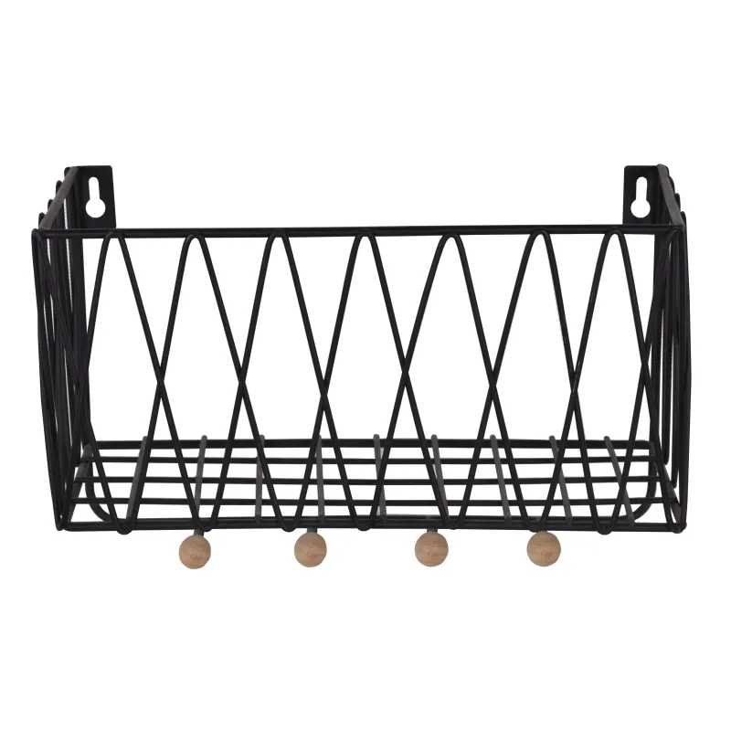 Sienas plaukts Domoletti, melna-koka, 25.5 cm x 16.2 cm x 12 cm