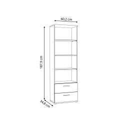 Plaukts pelēks-balts 34.8x60.2x187.9