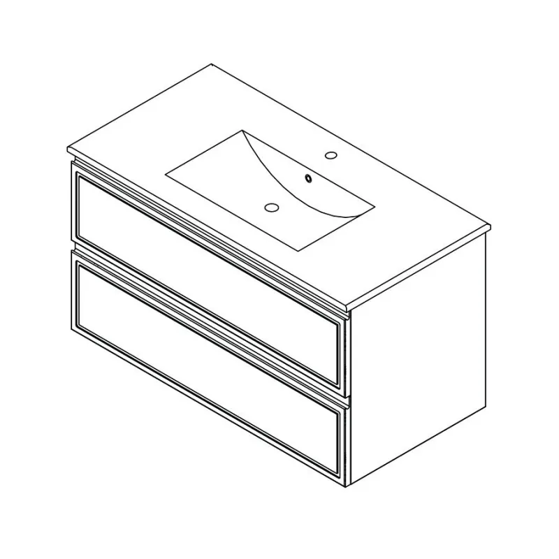 Valamualune vannitoa kapp Domoletti Outline SA90DL-2, valge v., 45.5 cm x 89 cm x 50 cm