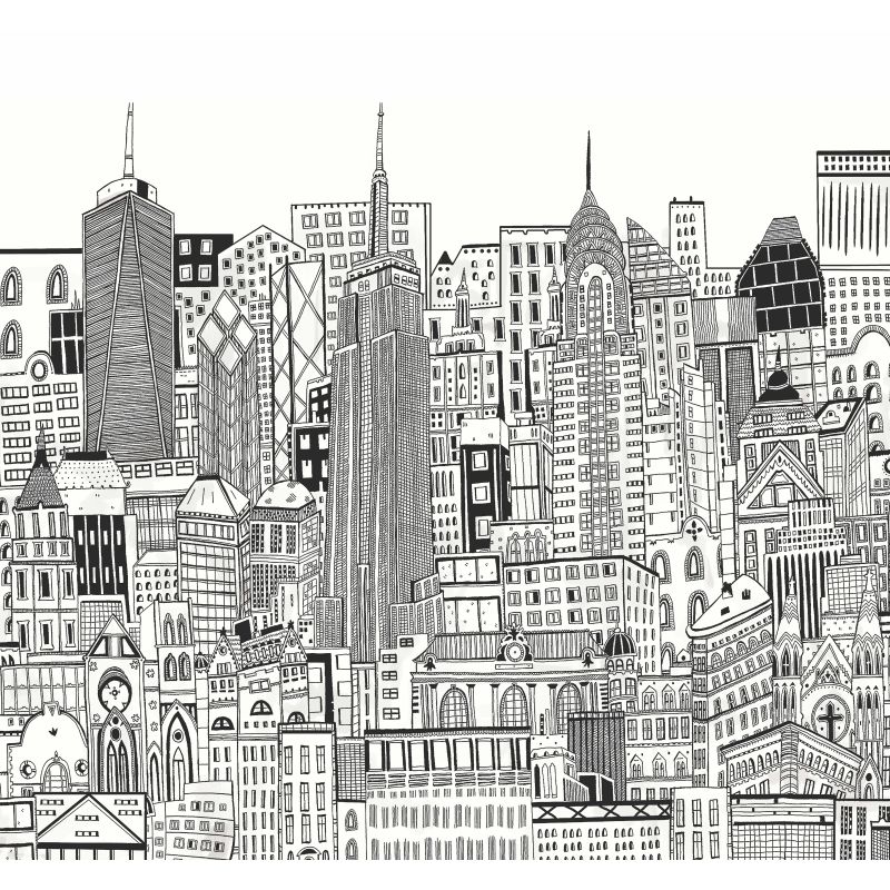 Fototapete 0.5x2.8mx6 113159 city sketch