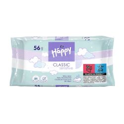 Mitrās salvetes happy sensitive 56gab