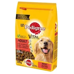 Sausā suņu barība Pedigree Vital, liellopa gaļa-vistas gaļa, 2.6 kg