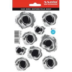 Auto uzlīme ložu caurumi 18.5x12cm