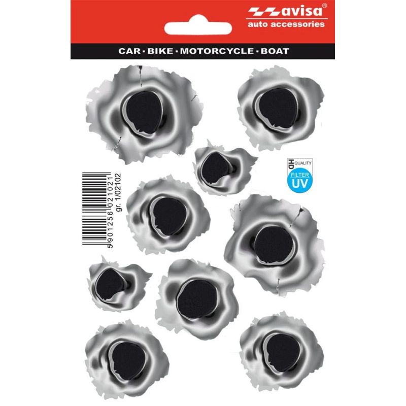 Auto uzlīme ložu caurumi 18.5x12cm