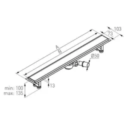Dušas kanāls OL80, 80 cm