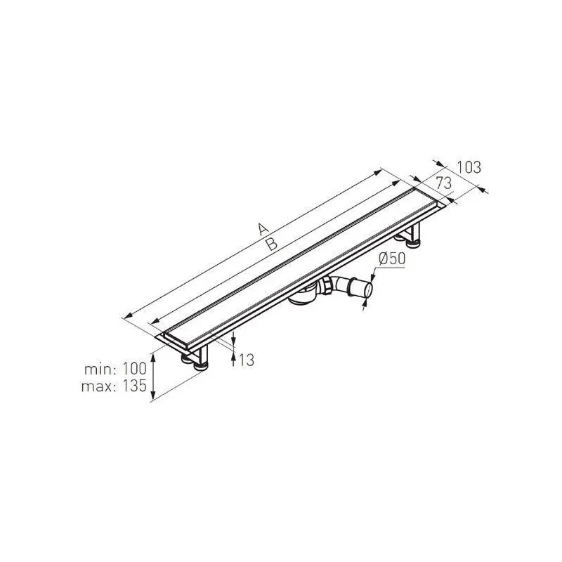 Dušas kanāls OL80, 80 cm