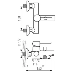 Maisītājs vannas ist. fiesta bfi1 chrom
