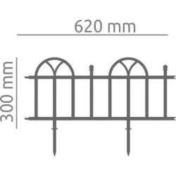 Aiapiire Maxpol 1-040410, 62 cm x 1 cm x 40.5 cm, must v., 5 tk