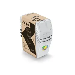 Atkritumu šķirošanas sistēma Prosperplast Sortibox, 3 x 25 l, pelēka krās.