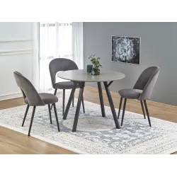 Stalas, juoda sp.-pilka sp., 100 cm x 100 cm x 74 cm