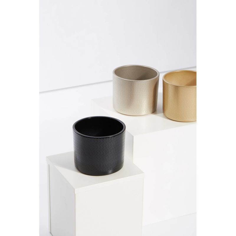 Ker puķu pods walec kropki d19 melns