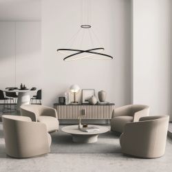 Lampa griestu led halifax80cm melna