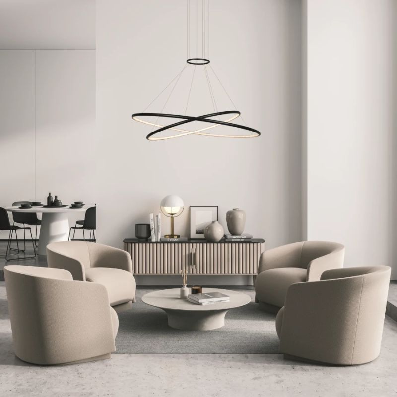 Lampa griestu led halifax80cm melna