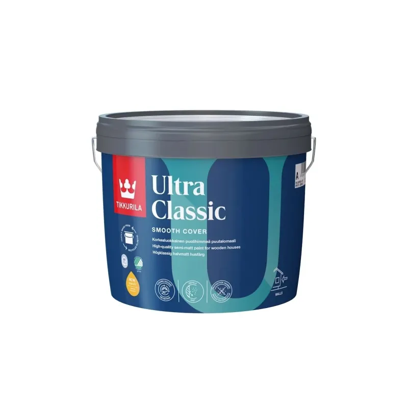Krāsas koka fasādēm Tikkurila Ultra Classic A, balta, 2.7 l