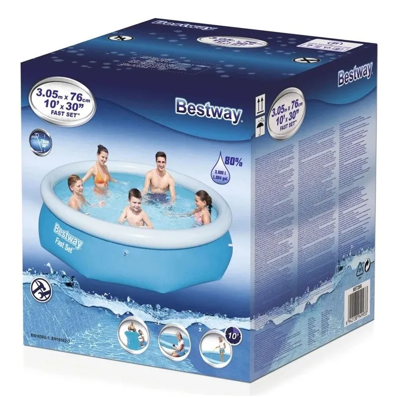 Бассейн, надувной Bestway Fast Set 57266, синий цв., 305 x 76 см