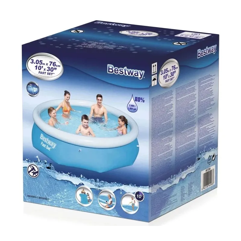 Бассейн, надувной Bestway Fast Set 57266, синий цв., 305 x 76 см