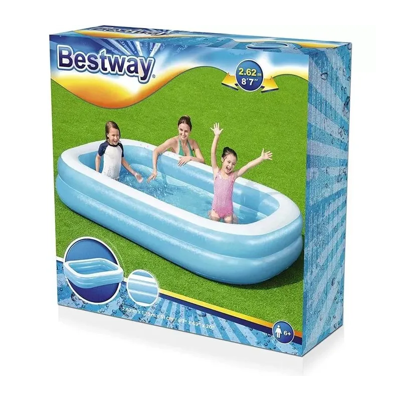 262 x 175 x 51cm blue rectangular pool