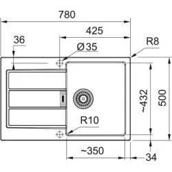 Izlietne 611-78 143.0595.018 pelēka