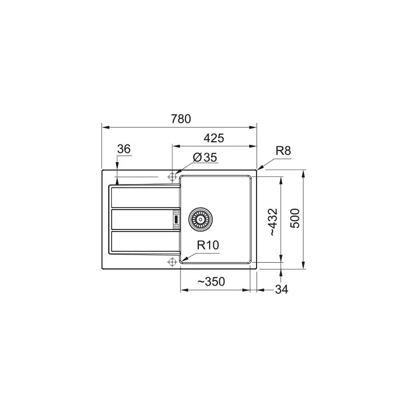 Virtuves izlietne Franke Sirius Sirius 2 S2D 611-78 Urban Grey, tektonīts, 78 cm x 50 cm x 20 cm, pelēka