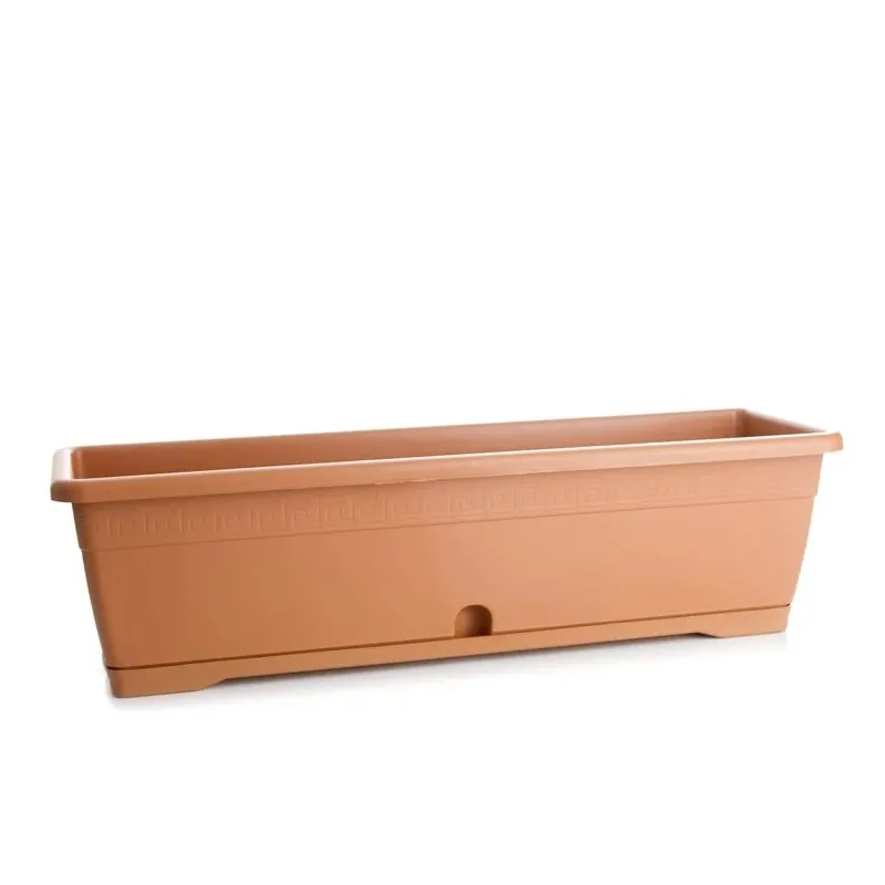 Balkona stādītājs Plasticotto, plastmasa, 60 cm x 18 cm, brūna krās.