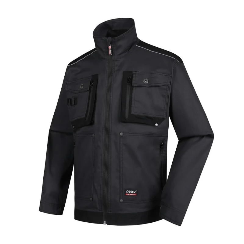 Darba jaka stretch tumšipelēka 3xl pesso