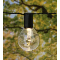 Гирлянда с лампочками на солнечной батарее, IP44, черный