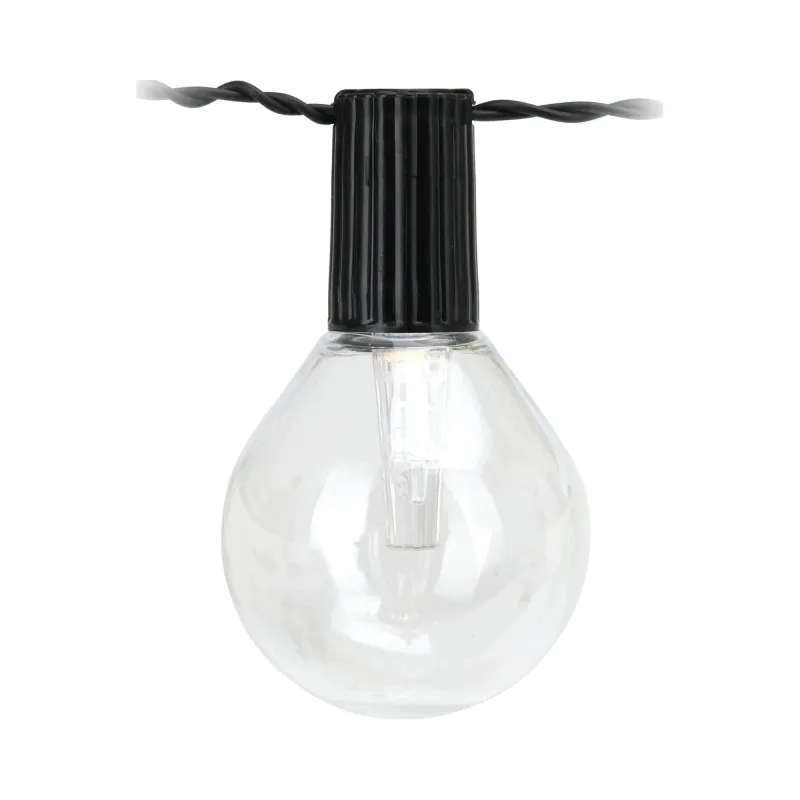 Spuldzīšu virtene ar saules bateriju, IP44, melna