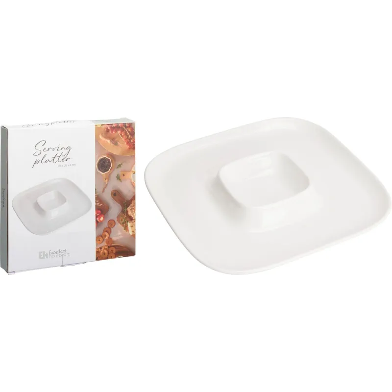 Servēšanas šķīvis 795880760, 26 cm x 4 cm, 26 cm, Balta