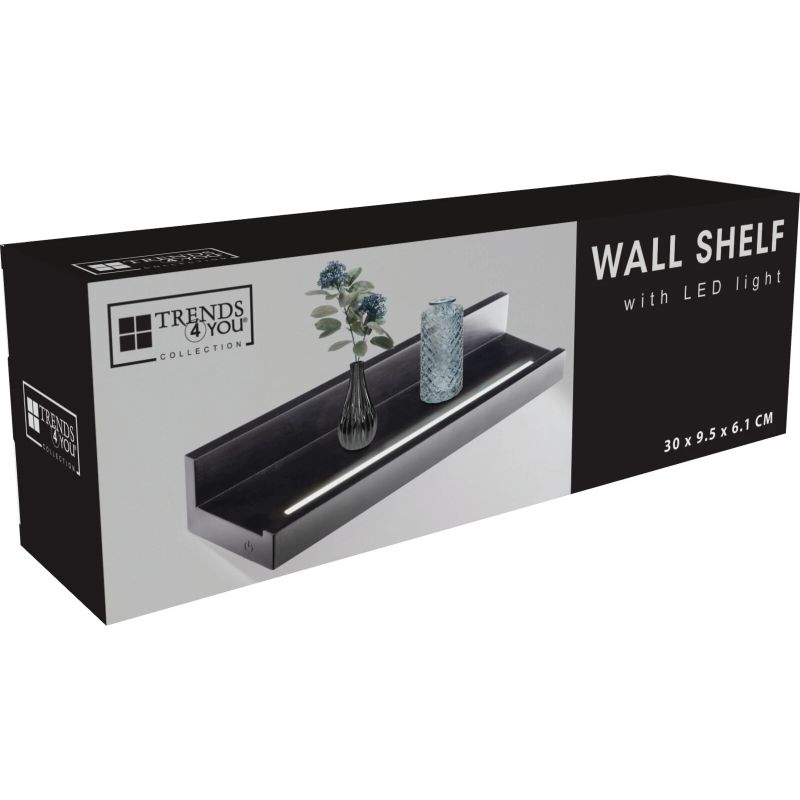 Plaukts sienas ar led 30.5x9.5x6.1cm