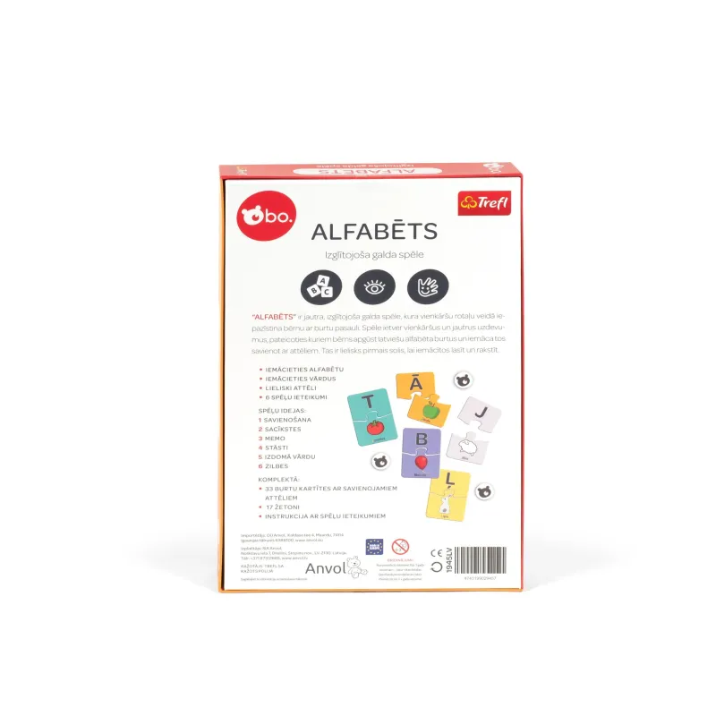 bo. Izglītojošā galda spēle Alfabēts ,Latviešu val.,