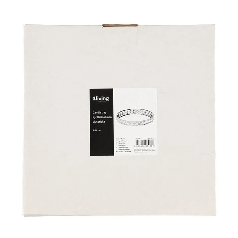 4Living svečtura paliktnis Spogulis ar kristāliem DIA26 cm