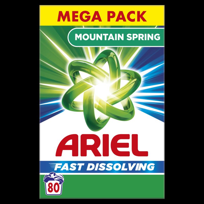 Ariel Veļas Pulveris Mountain Spring, 4.4 kg, 80 Mazgāšanas Reizēm