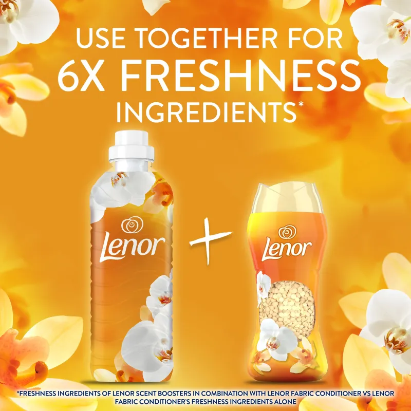 LENOR Veļas Mīkstinātājs Gold Orchid & Vanilla 2 x 1.239 L ,118 Mazgāšanas Reizēm,