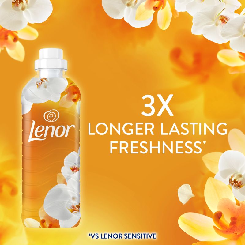LENOR Veļas Mīkstinātājs Gold Orchid & Vanilla 2 x 1.239 L ,118 Mazgāšanas Reizēm,