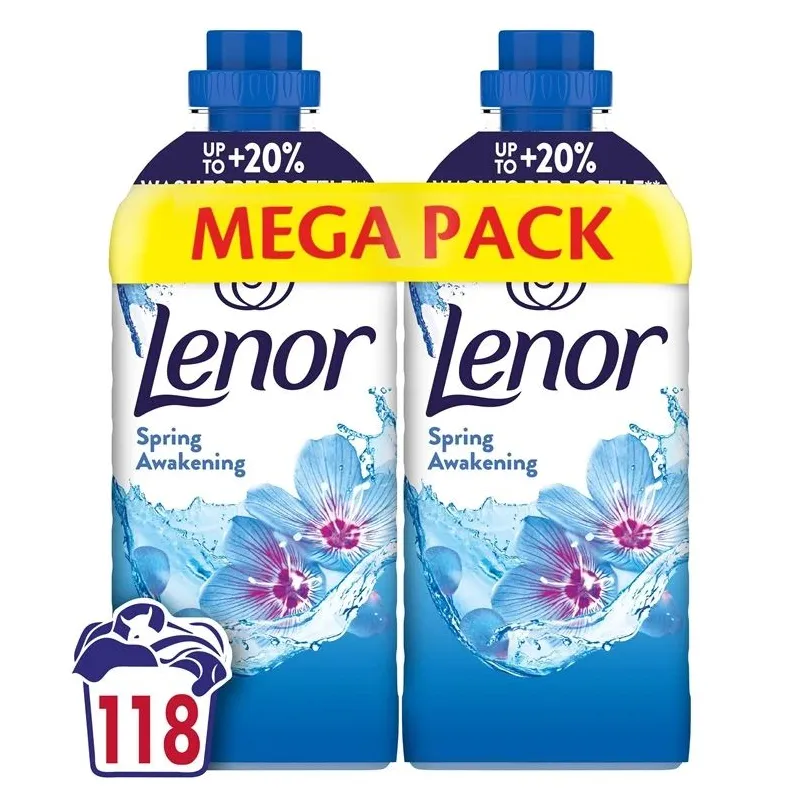 Lenor Spring Awakening skalbinių minkštiklis DuoPack, 2 × 1239 ml ,118 skalbimų,