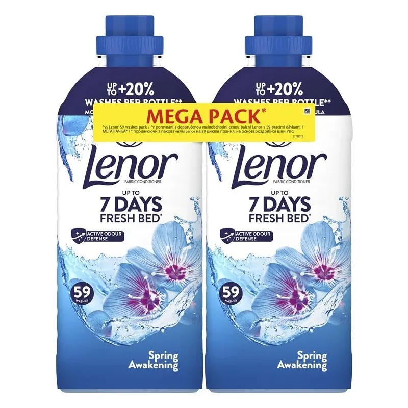 Lenor Spring Awakening skalbinių minkštiklis DuoPack, 2 × 1239 ml ,118 skalbimų,