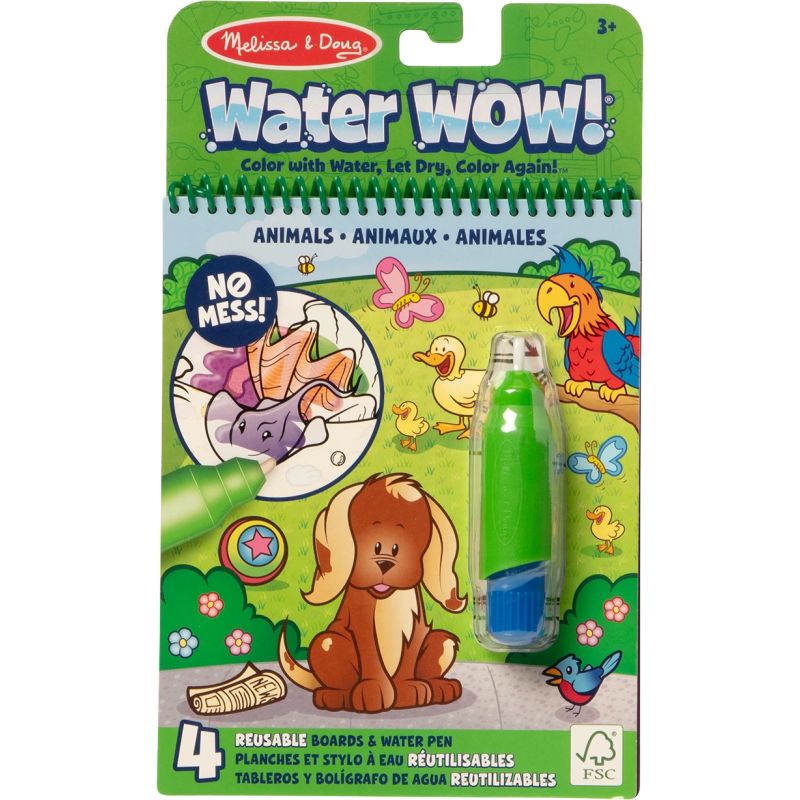 MELISSA & DOUG Water Wow! Ūdens krāsojamā grāmata – Dzīvnieki