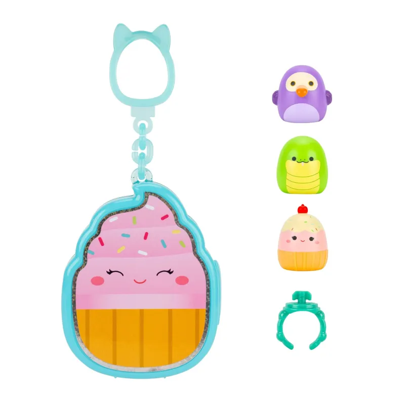 SQUISHMALLOWS CLIP-A-LONGS Figūriņas slēgtā iepakojumā iepakojumā, 3 gab., 2,5 cm