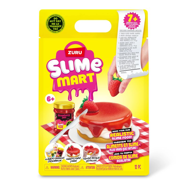 SLIME MART Gatavošanas komplekts - Iepirkumu maisiņš Zemeņu siera kūka