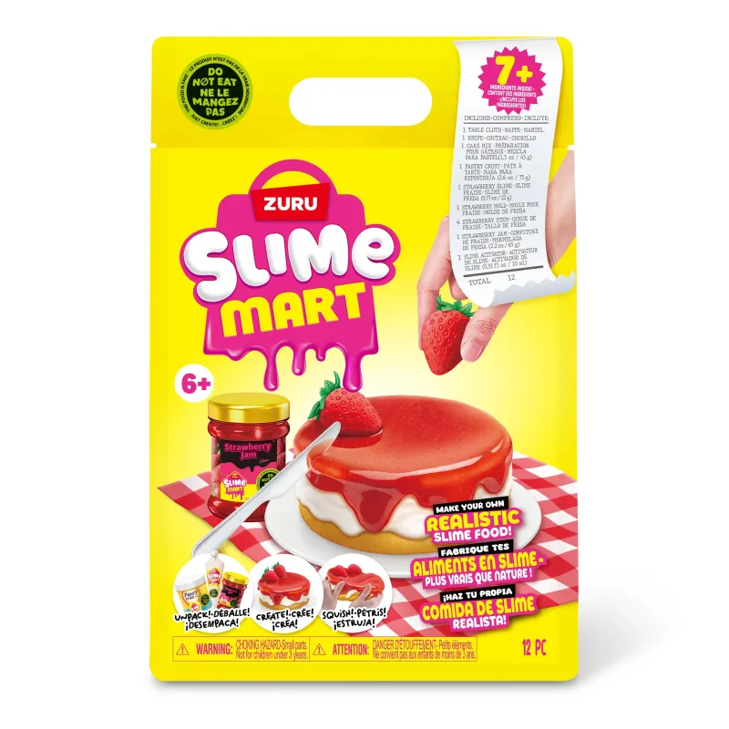 SLIME MART Gatavošanas komplekts - Iepirkumu maisiņš Zemeņu siera kūka