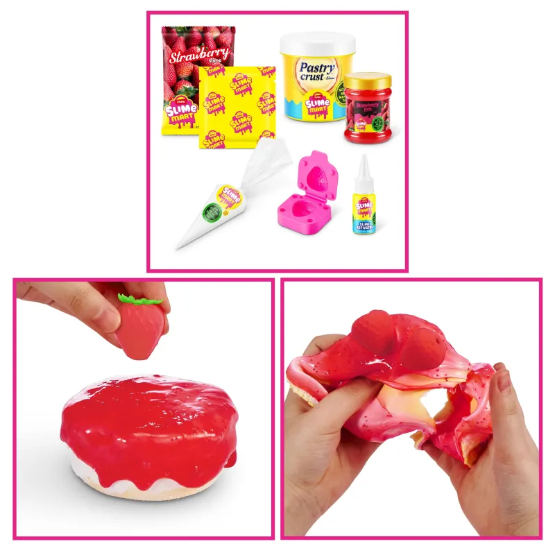 SLIME MART Kūrybinis gleivių rinkinys „Braškinis sūrio pyragas“
