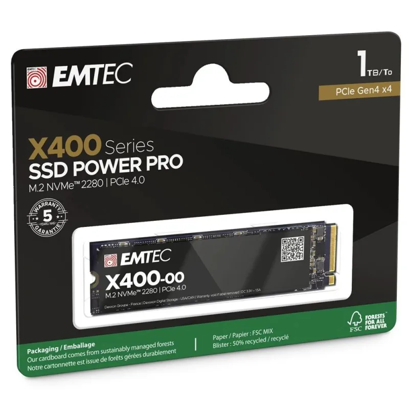 Emtec SSD M2 NVMe 2280 PCIe 4.0 X400 1TB Power Pro